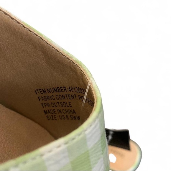 NWT Torrid Light Green Gingham Square Toe Mules | 8.5 WW - Picture 5 of 5
